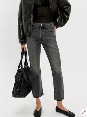 Levi’s Wedgie Straight Leg Denim Jeans in Black 25